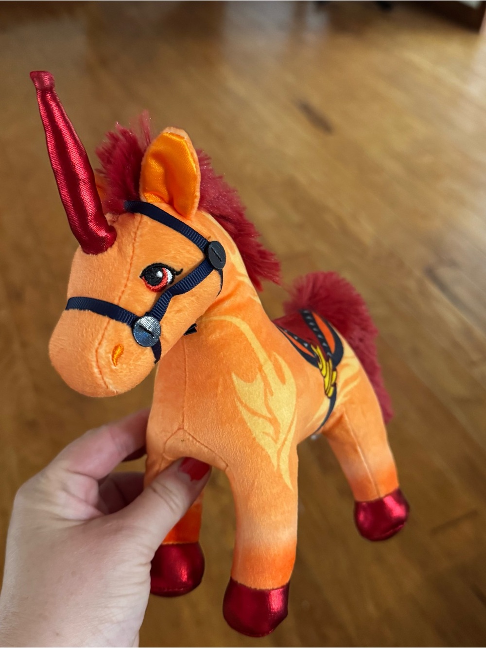 Unicorn Academy Cinder 7” Plush Horse Toy Orange Pretend Play